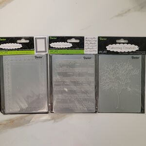Darice PHOTO FRAME, SHEET MUSIC, TREE Embossing Folders Lot of 3 NEW